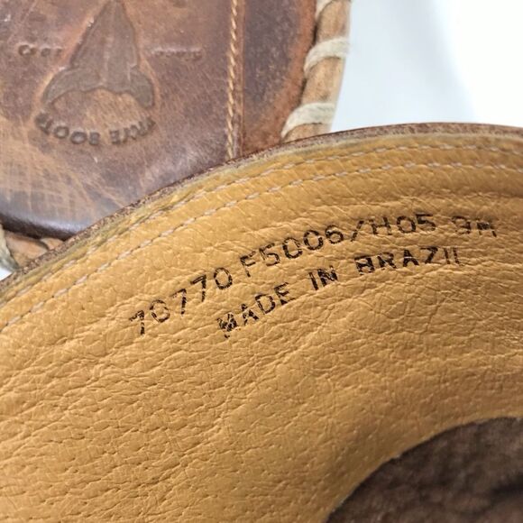 Frye Charlotte Brown Distressed Leather Metal Ring Whipstitch Slip On Heel Mules - Picture 15 of 15